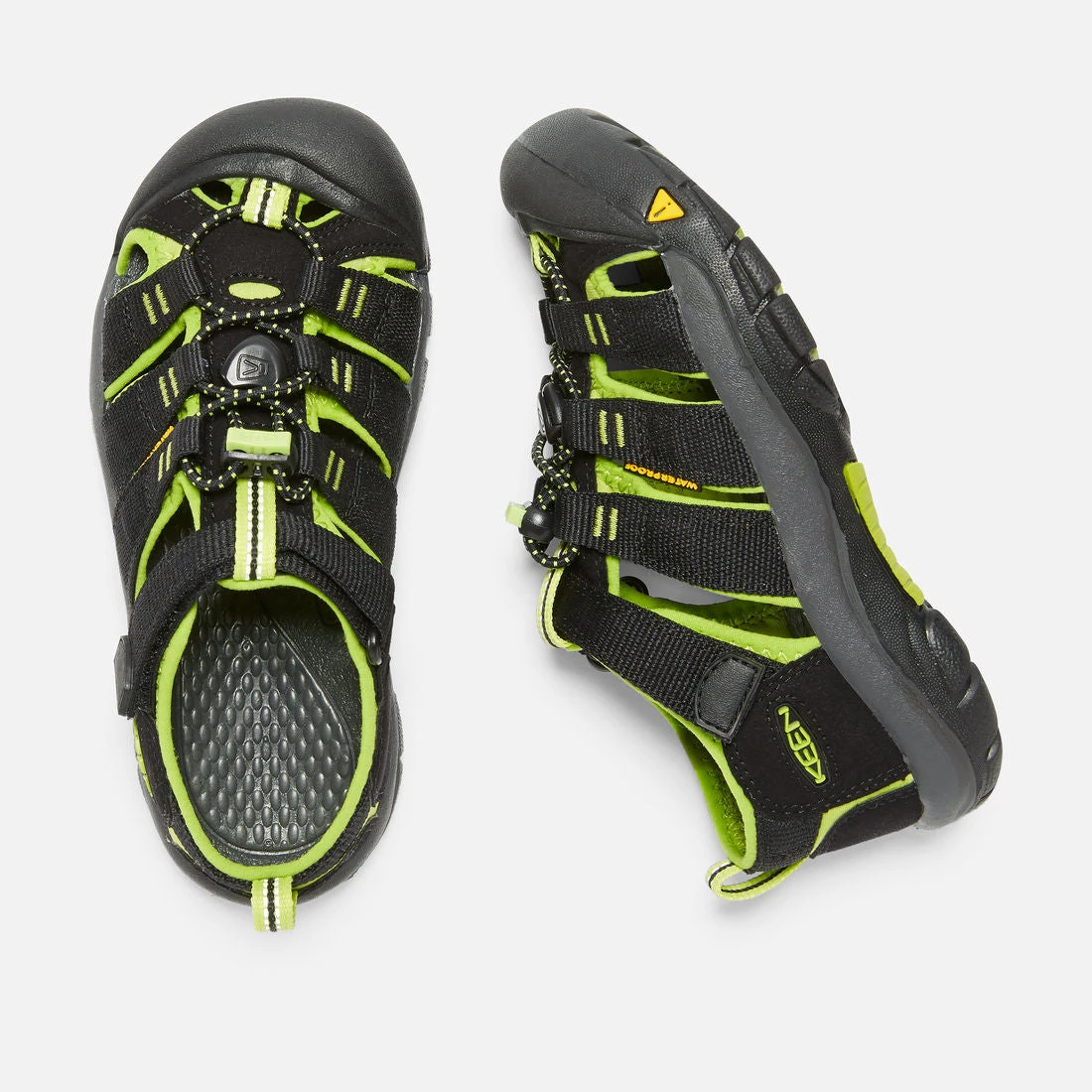 Keen Big Kids' Newport H2 Sandal - Black/Lime Green - Image 2