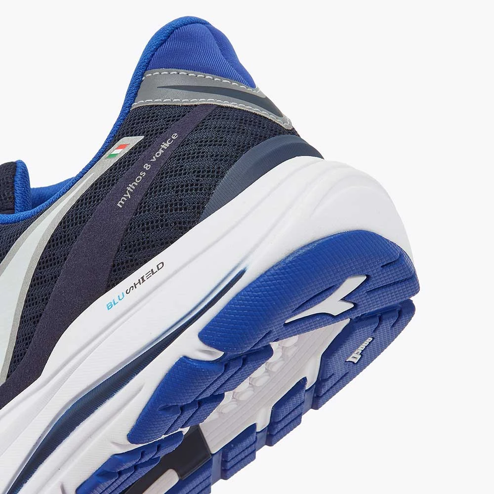 Diadora Men's Mythos Blushield Vortice 8 Running Shoe- Blue Corsair/White/Surf The Web - Regular (D) - Image 2