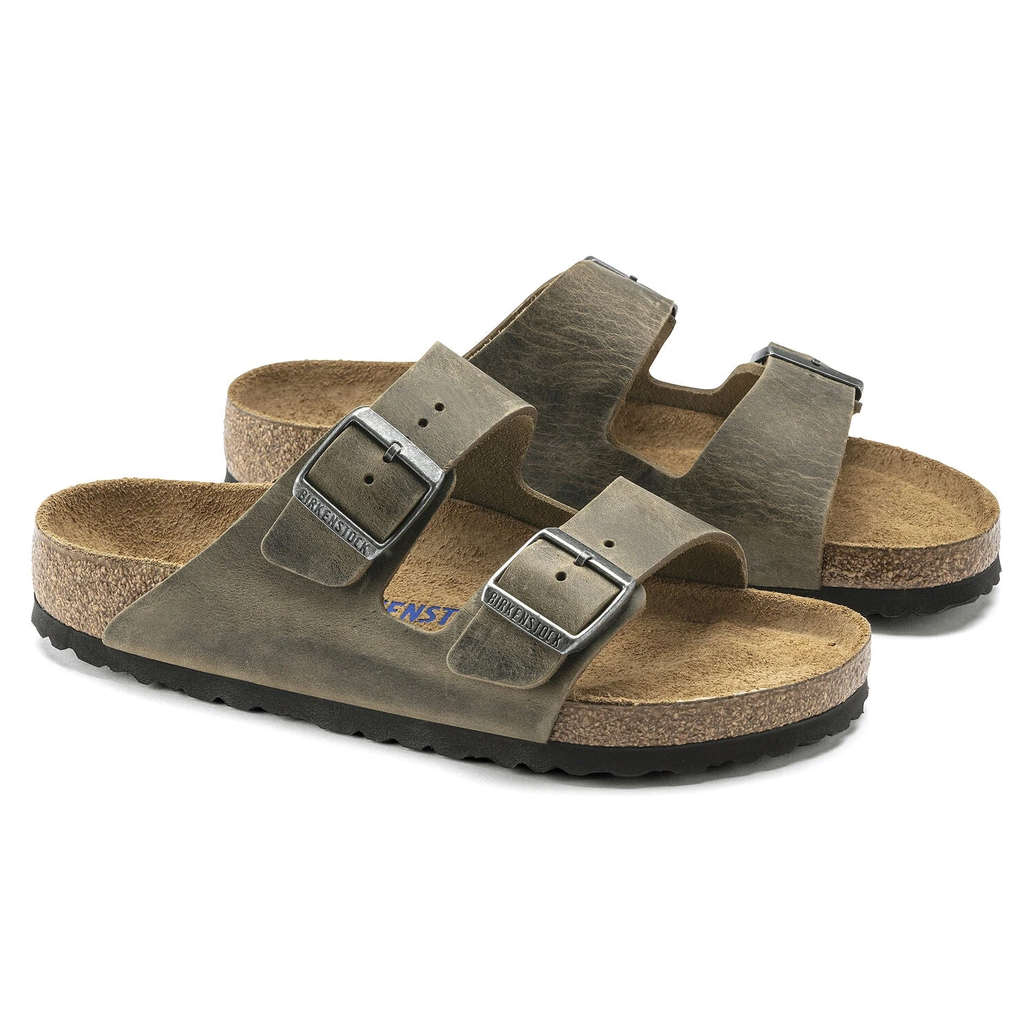 Birkenstock Arizona Soft Footbed Faded Khaki Oiled Nubuck Leather- Regular/Wide - Image 4
