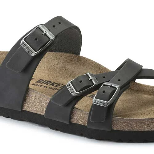 Birkenstock Women's Franca Oiled Leather Sandals- Black- Regular/Wide - Image 4