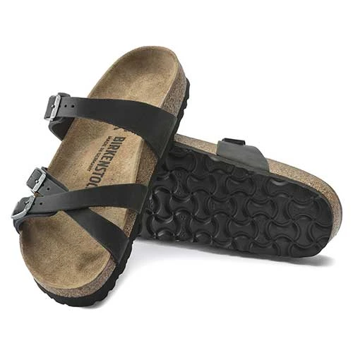 Birkenstock Women's Franca Oiled Leather Sandals- Black- Regular/Wide - Image 5