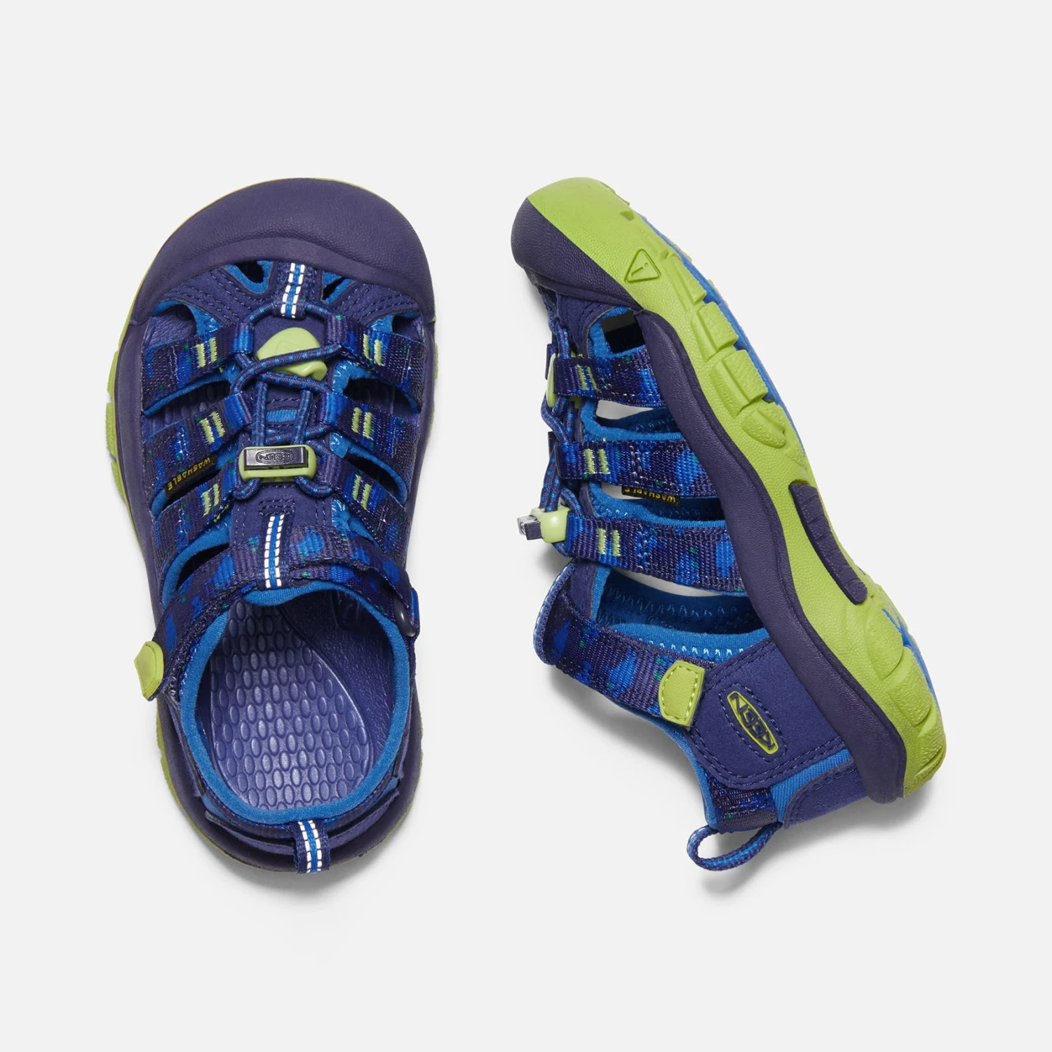 Keen Little Kids' Newport H2 Sandal - Blue Depths/Chartureuse - Image 3