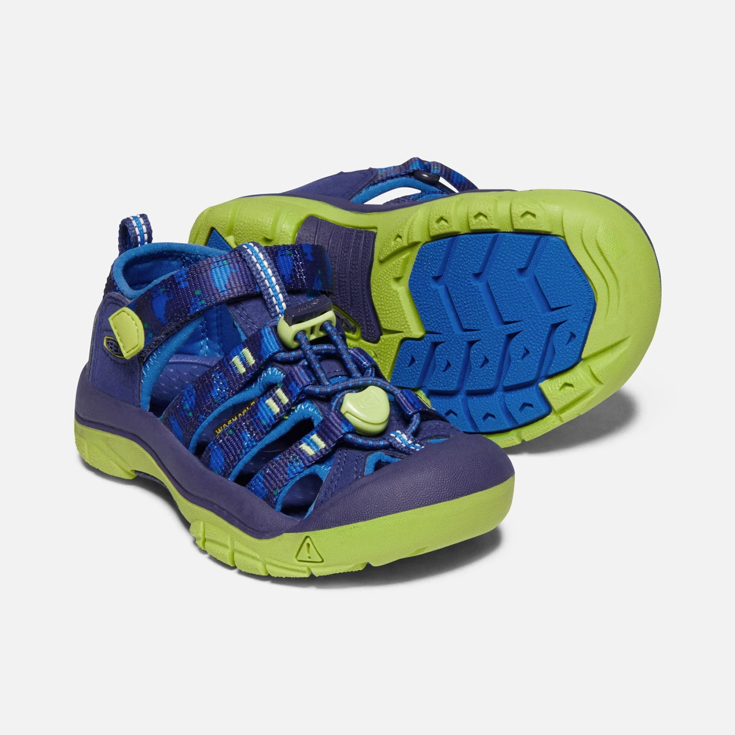 Keen Little Kids' Newport H2 Sandal - Blue Depths/Chartureuse - Image 4