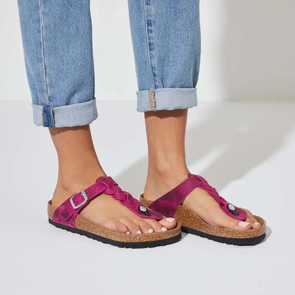 Birkenstock Women's Gizeh Braid Sandal- Festival Fuchsia- Regular/Wide - Image 5