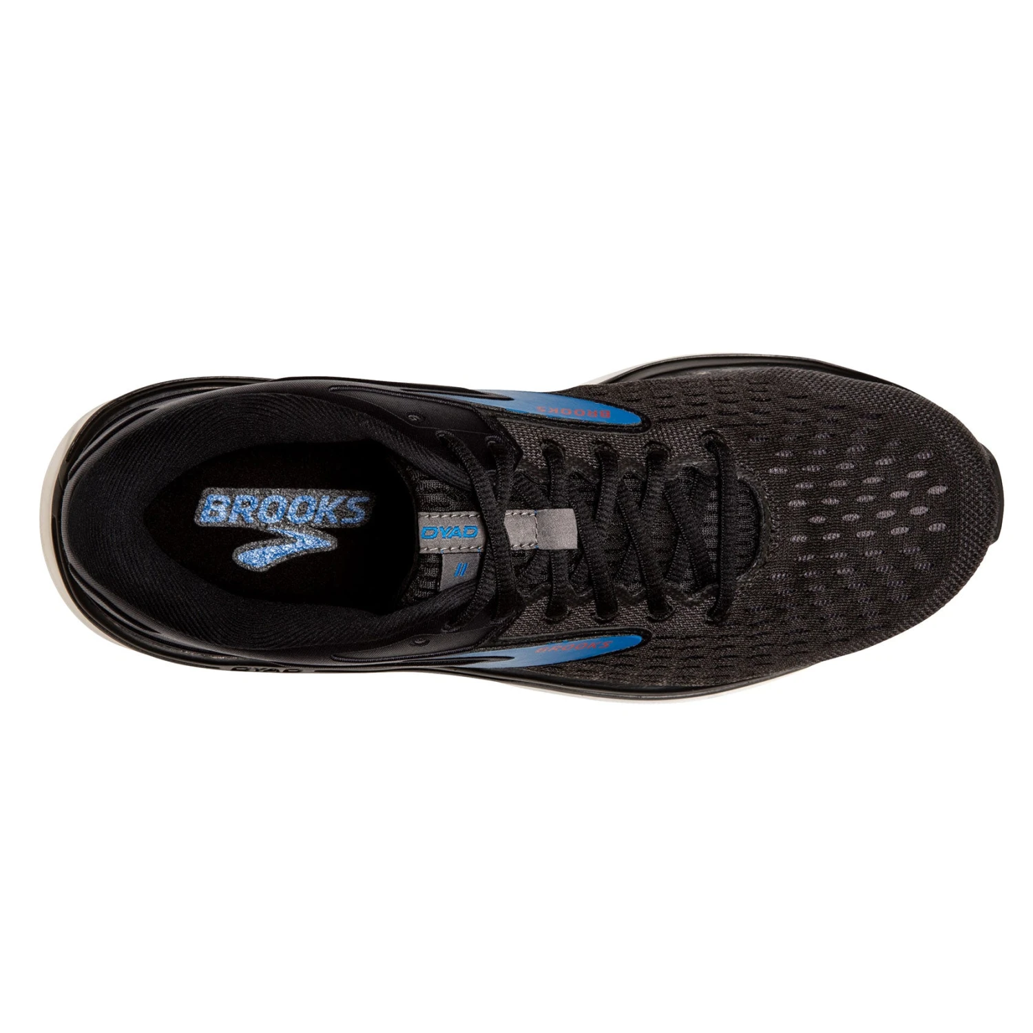BROOKS Men's Dyad 11 Running Shoe - Black/Ebony/Blue - Wide (2E) - Image 5