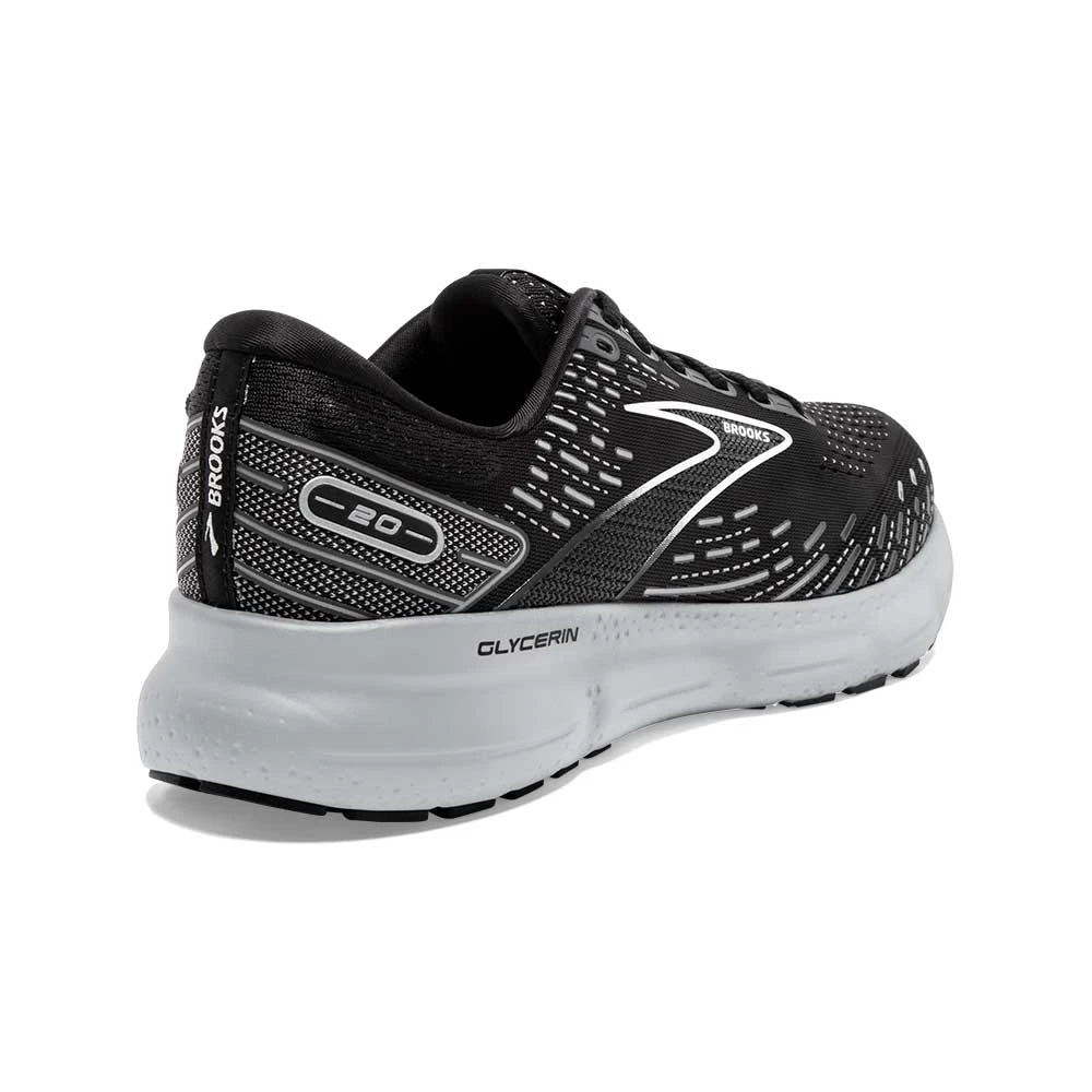 BROOKS Men's Glycerin 20 Running Shoe - Black/White/Alloy - Regular (D) - Image 3