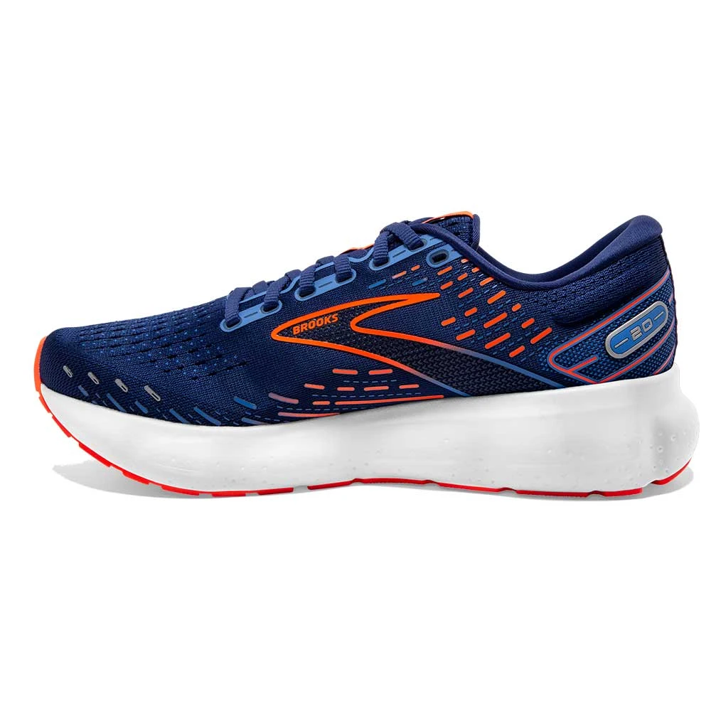BROOKS Men's Glycerin 20 Running Shoe- Blue Depths/Palace Blue/Orange- Wide (2E) - Image 4