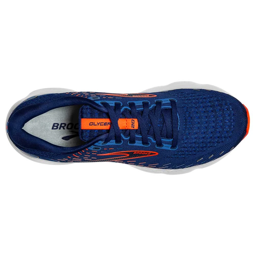 BROOKS Men's Glycerin 20 Running Shoe- Blue Depths/Palace Blue/Orange- Wide (2E) - Image 5