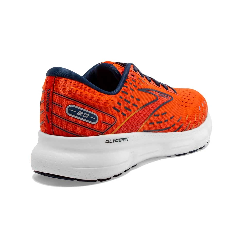 BROOKS Men's Glycerin 20 Running Shoe- Orange/Titan/Flame- Regular (D) - Image 3