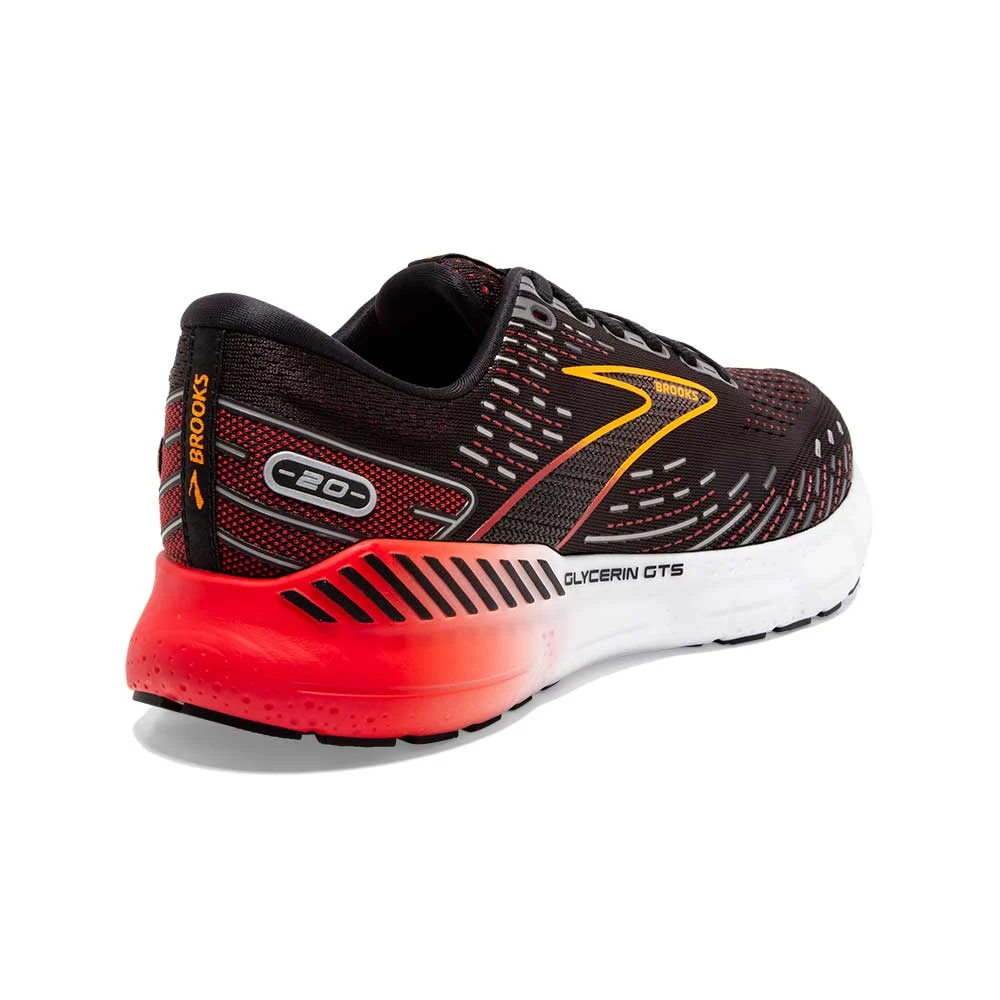 BROOKS Men's Glycerin GTS 20 Running Shoe- Black/Blackened Pearl/Fiery Re- Regular (D) - Image 4