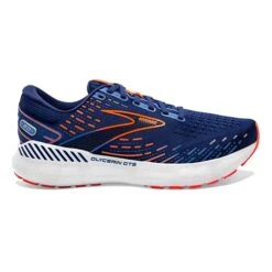 BROOKS Men's Glycerin GTS 20 Running Shoe - Blue Depths/Palace Blue/Orange - Regular (D)