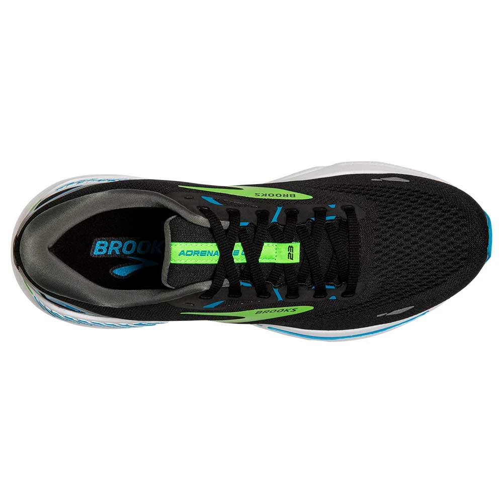 BROOKS Men's Adrenaline GTS 23 Running Shoe- Black/Hawaiian Ocean/Green- Wide (2E) - Image 6