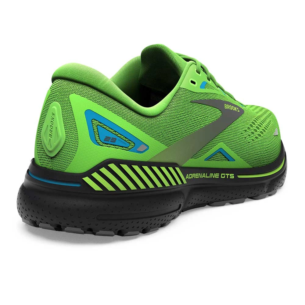 BROOKS Men's Adrenaline GTS 23 Running Shoe - Green Gecko/Grey/Atomic Blue- Wide (2E) - Image 4