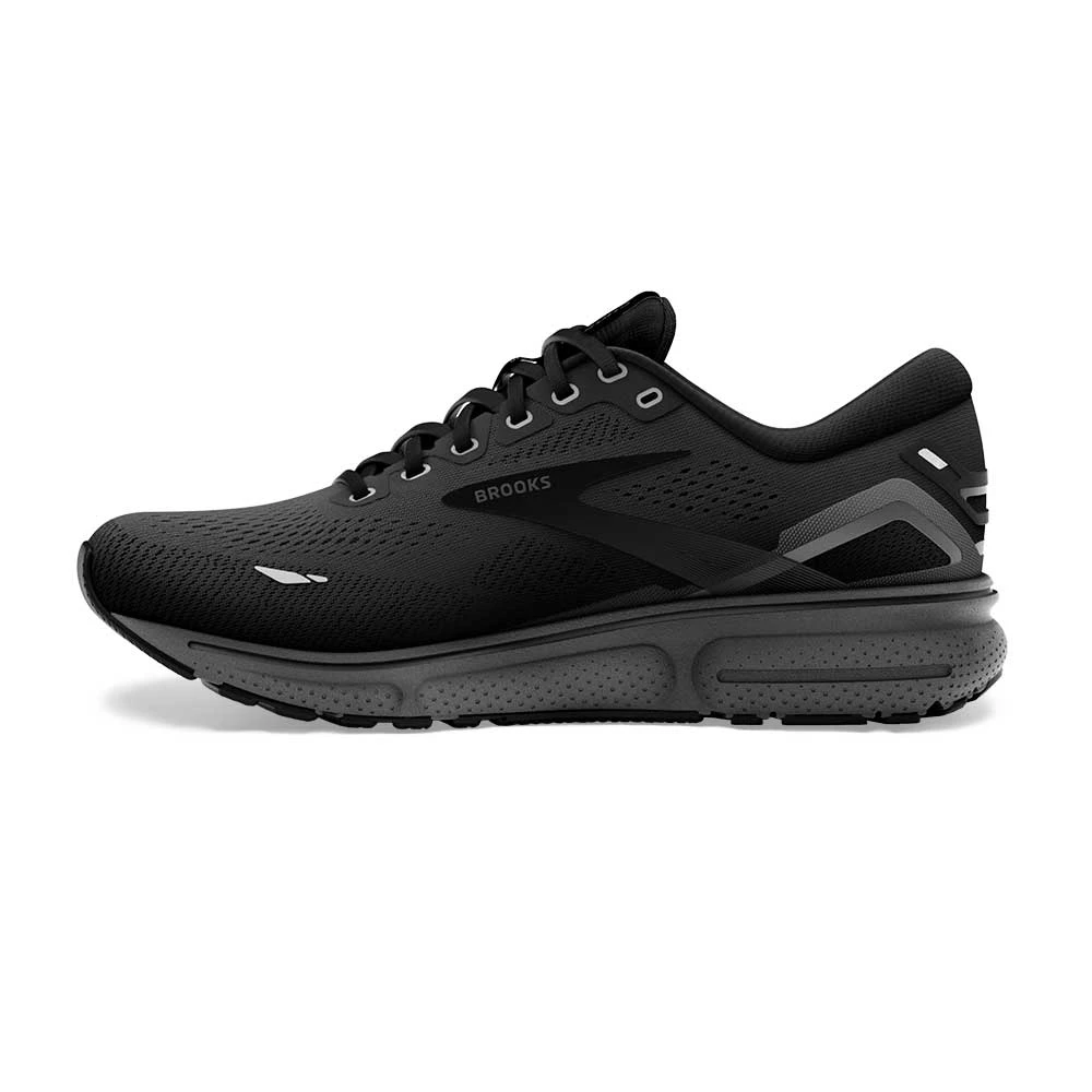 BROOKS Men's Ghost 15 Running Shoe - Black/Black/Ebony- Regular (D) - Image 3