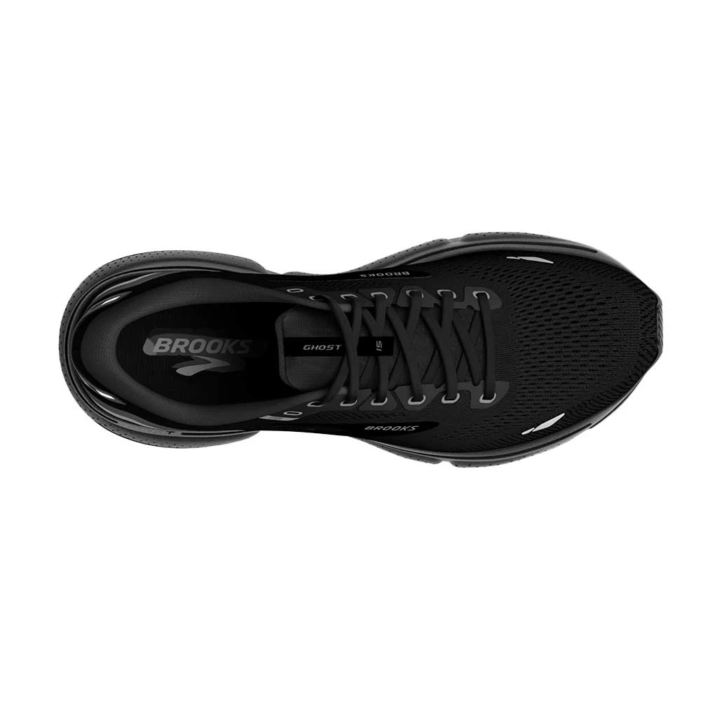 BROOKS Men's Ghost 15 Running Shoe - Black/Black/Ebony- Regular (D) - Image 4
