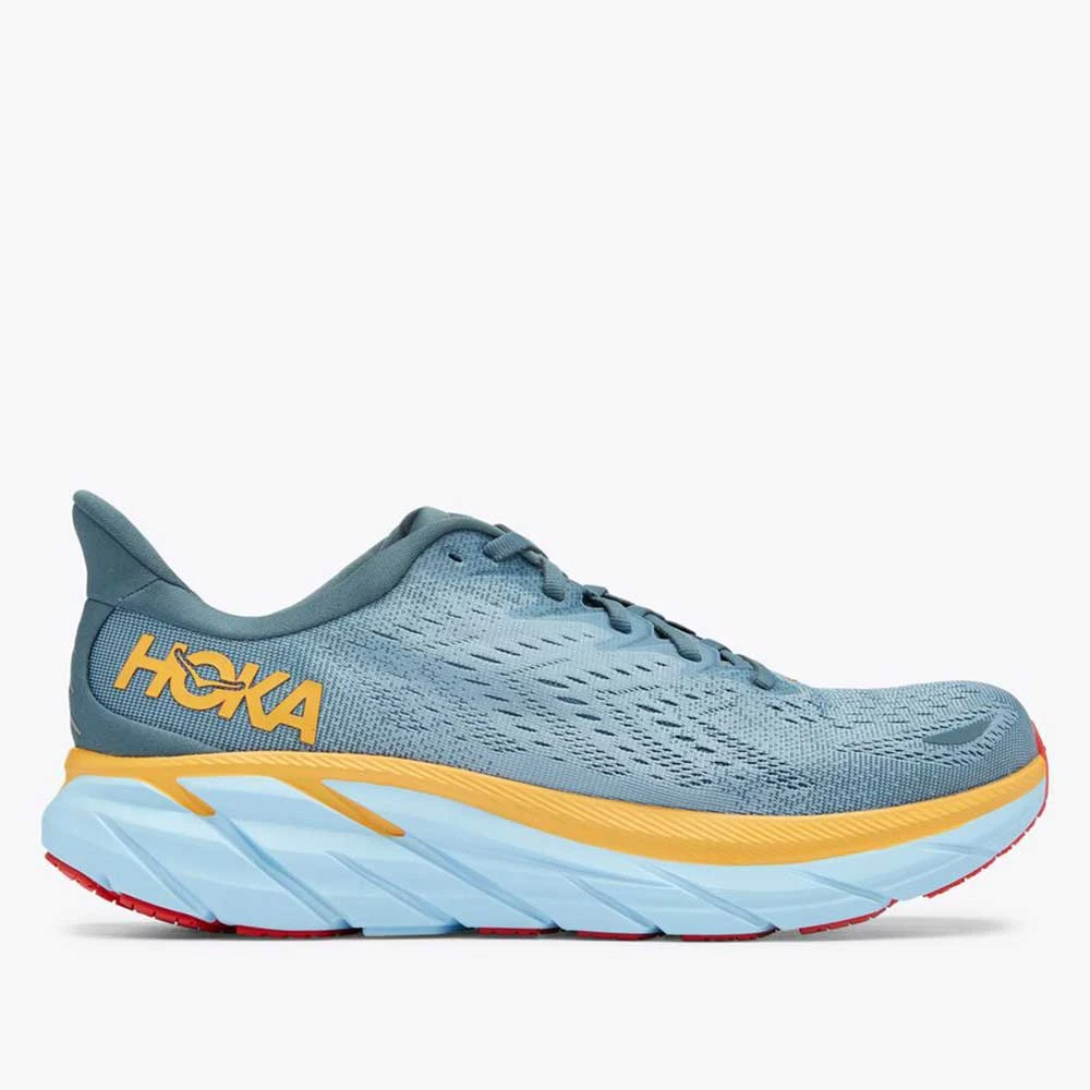 Hoka Men's Clifton 8 Running Shoe- Goblin Blue/Mountain Spring— Regular (D) - Image 6
