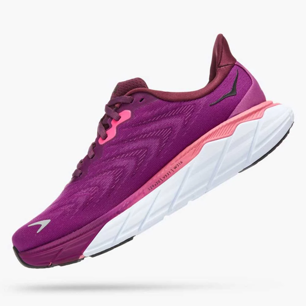Hoka Women's Arahi 6 Running Shoe - Grape Wine/Beautyberry- Regular (B) - Image 4