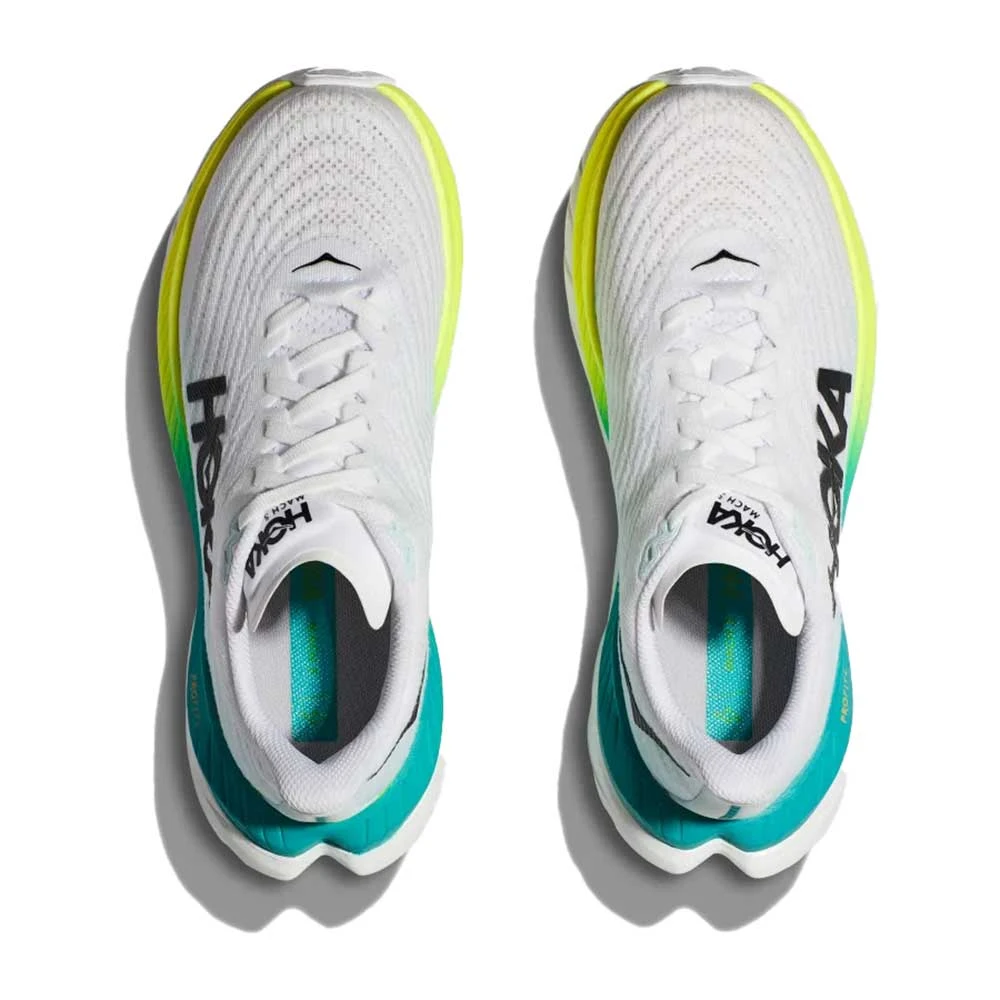 Hoka Men's Mach 5 Running Shoe - White/Blue Glass - Regular (D) - Image 4