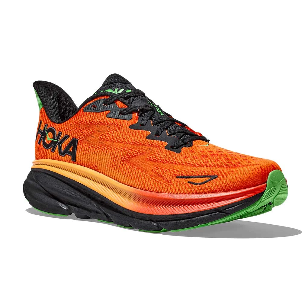 Hoka Men's Clifton 9 Running Shoe- Flame/Vibrant Orange - Regular (D) - Image 2