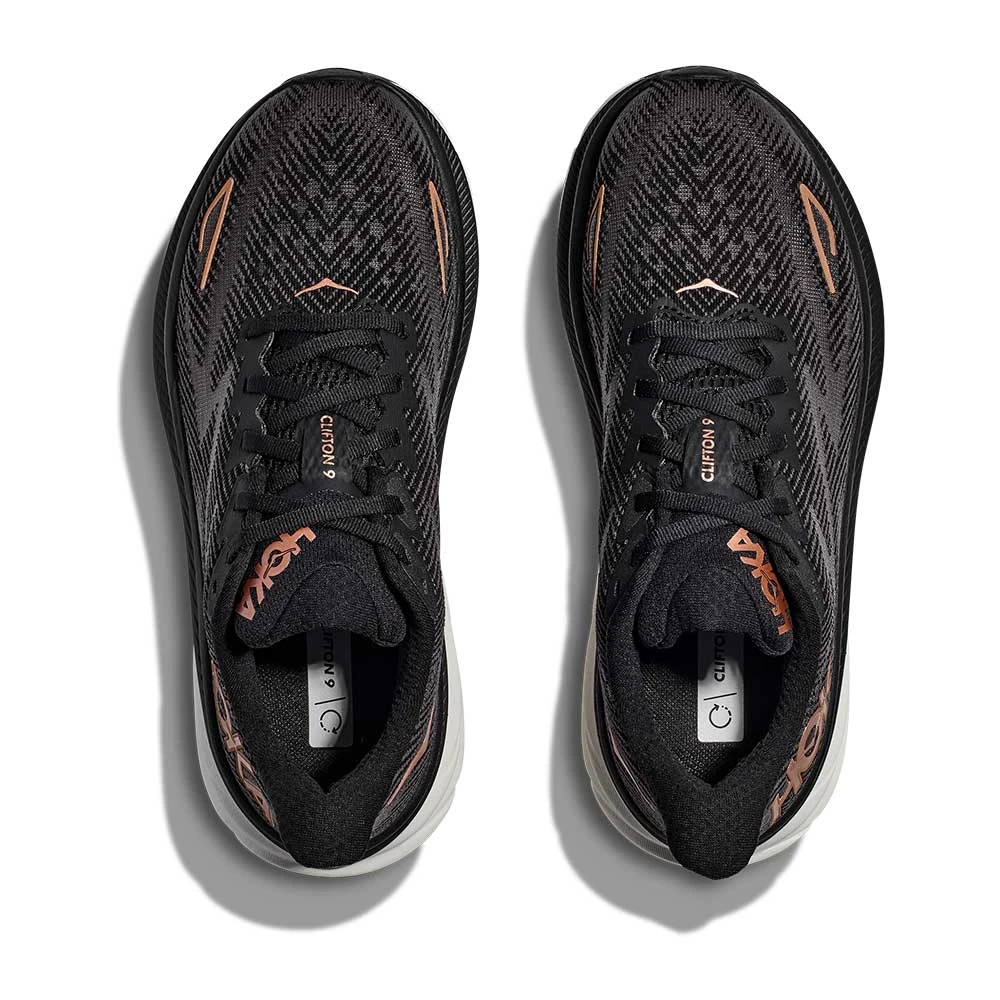 Hoka Women's Clifton 9 Running Shoe - Black/Copper - Wide (D) - Image 6