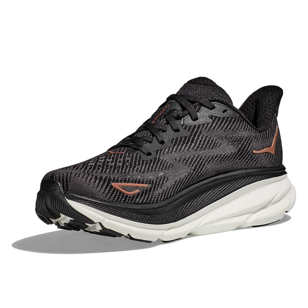Hoka Women's Clifton 9 Running Shoe - Black/Copper - Wide (D) - Image 3