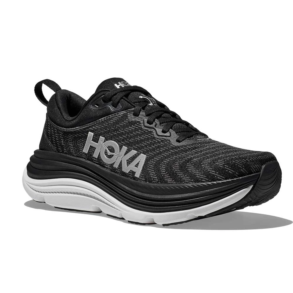 Hoka Men's Gaviota 5 Running Shoe - Black/White - Wide (2E) - Image 2