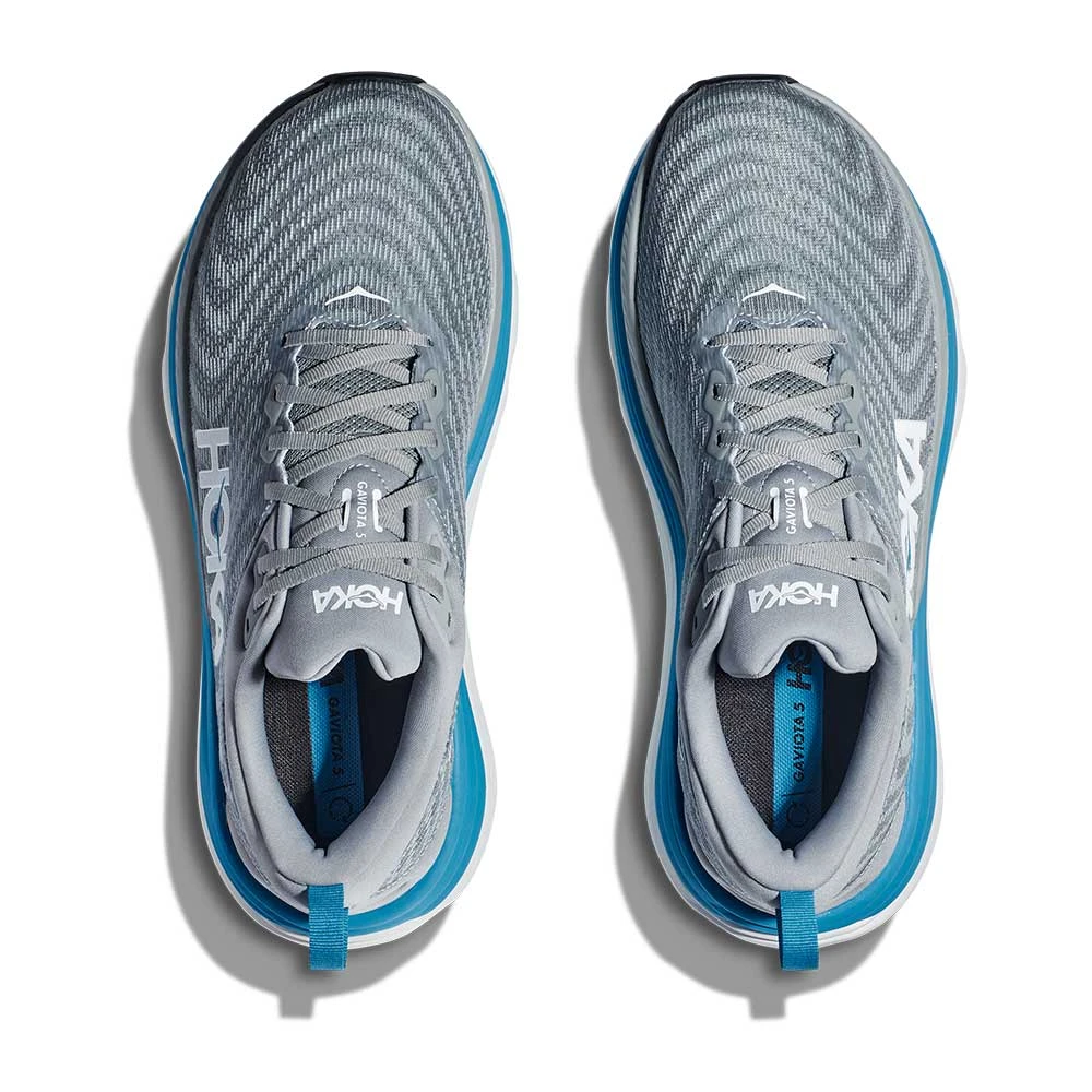 Hoka Men's Gaviota 5 Running Shoe - Limestone/Diva Blue - Regular (D) - Image 7