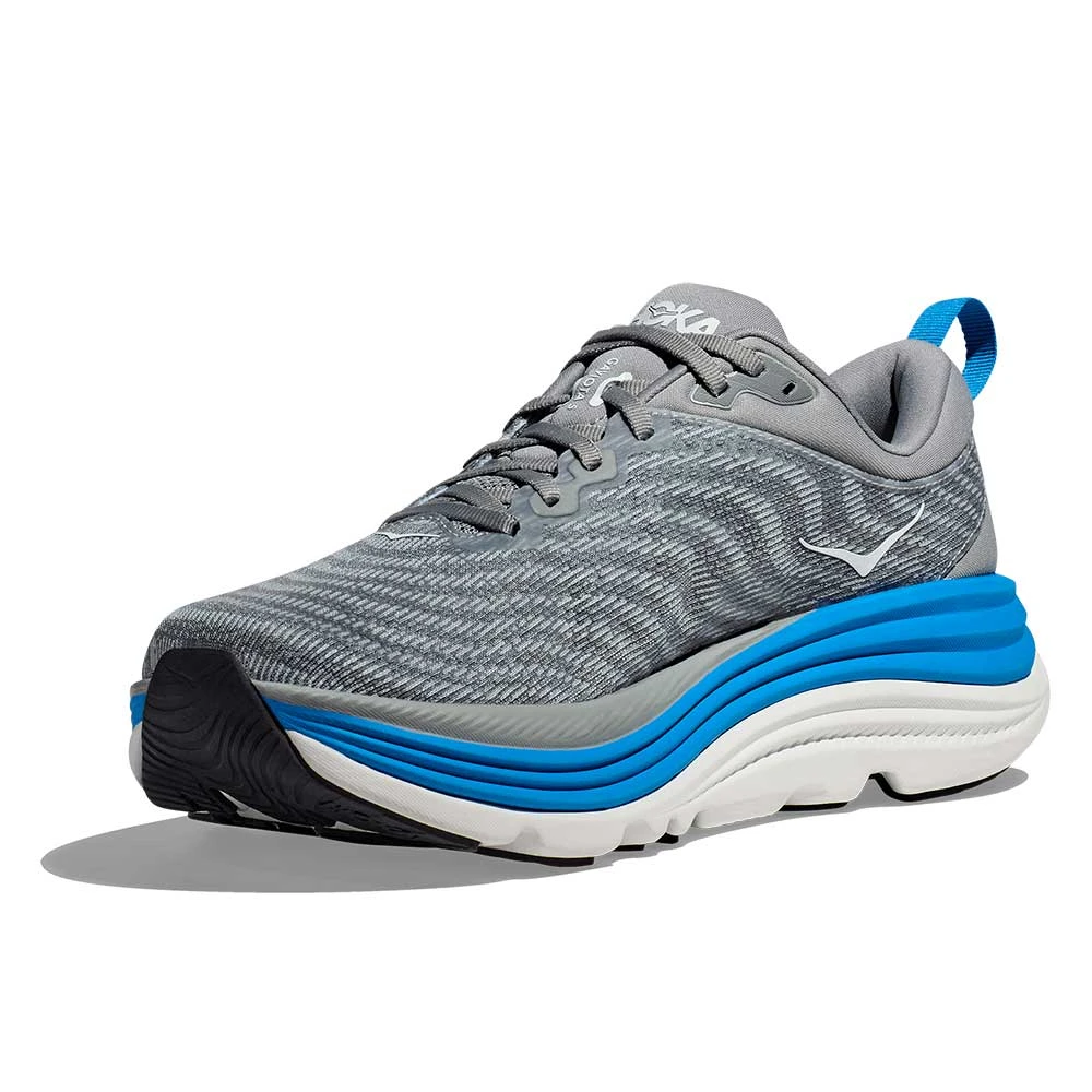 Hoka Men's Gaviota 5 Running Shoe - Limestone/Diva Blue - Regular (D) - Image 4