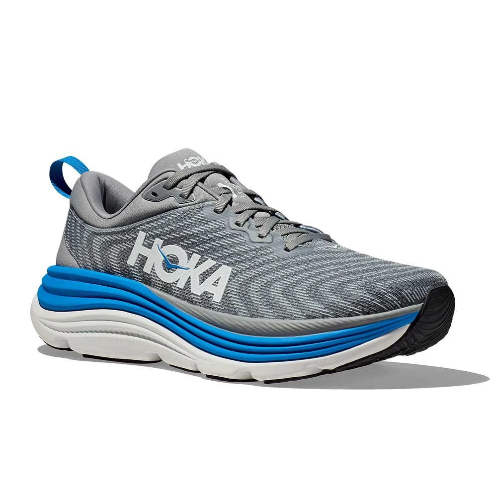 Hoka Men's Gaviota 5 Running Shoe - Limestone/Diva Blue - Regular (D) - Image 2