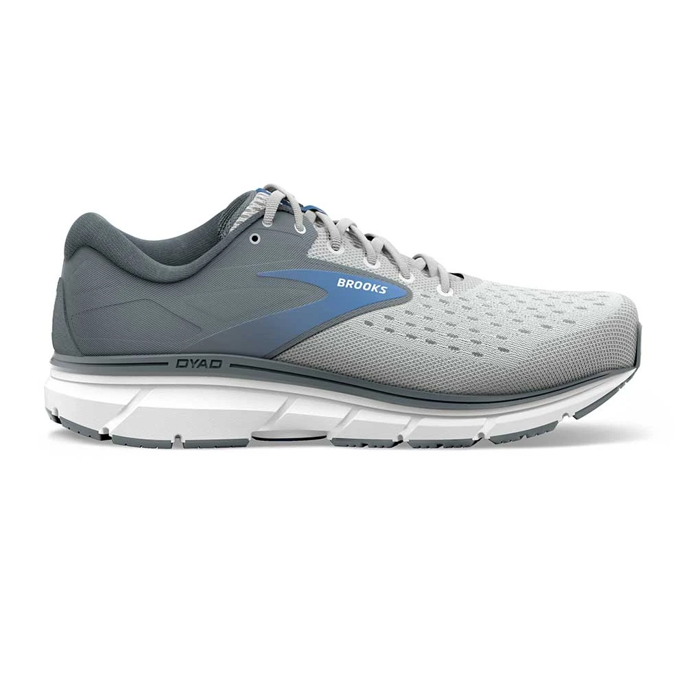 BROOKS Women's Dyad 11 Running Shoe - Grey/White/Blue - Extra Wide (2E)
