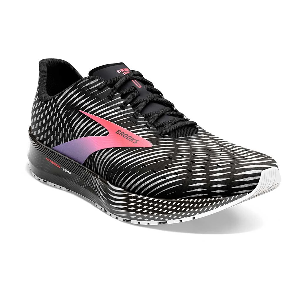 BROOKS Women's Hyperion Tempo Running Shoe- Black/Coral/Purple - Regular (B) - Image 2