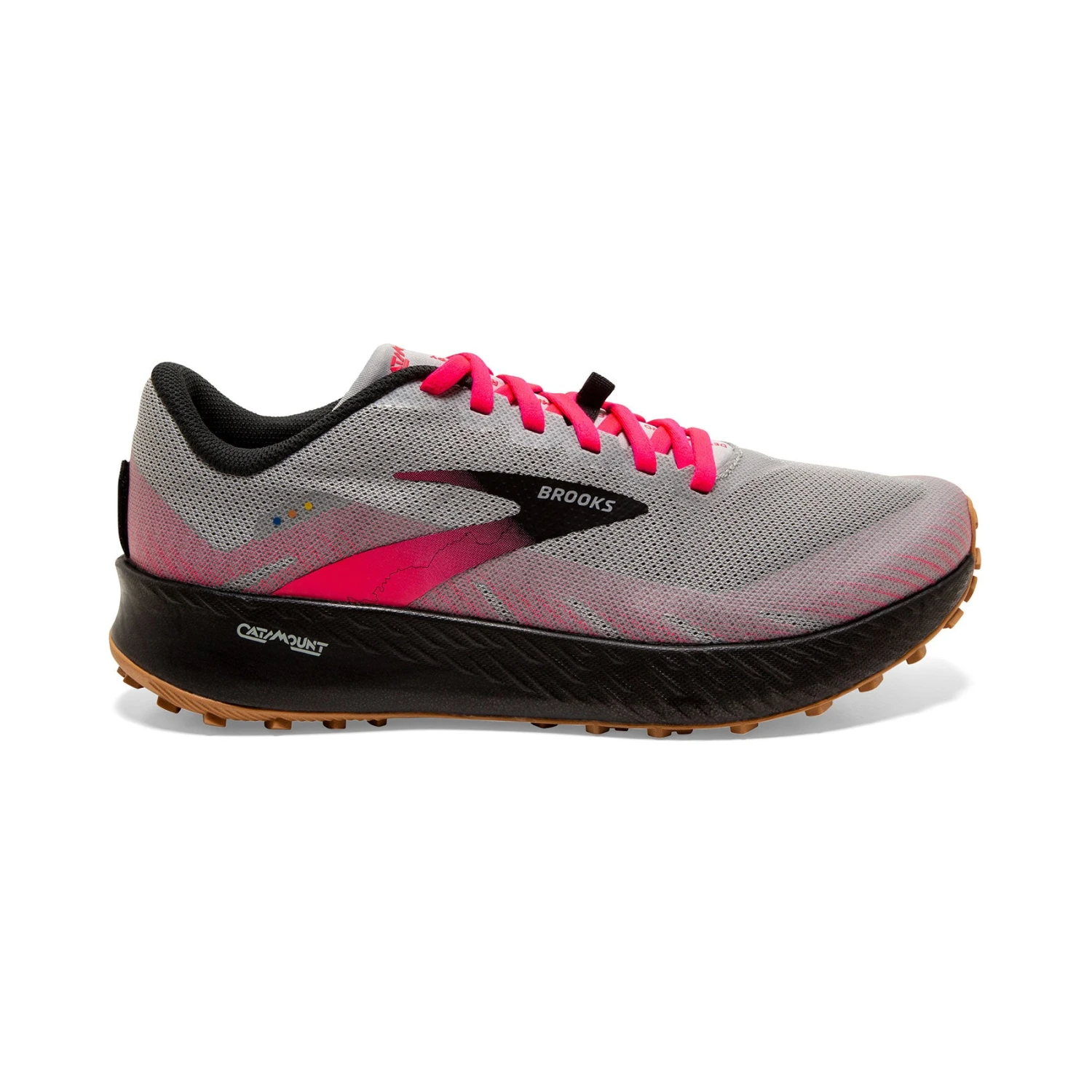 BROOKS Women's Catamount Trail Running Shoe - Alloy/Pink/Black - Regular (B)