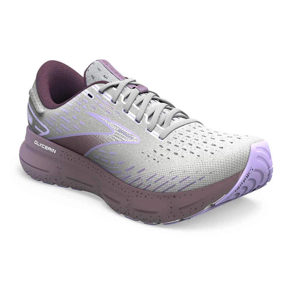 BROOKS Women's Glycerin 20 Running Shoe- White/Orchid/Lavender - Regular (B) - Image 2