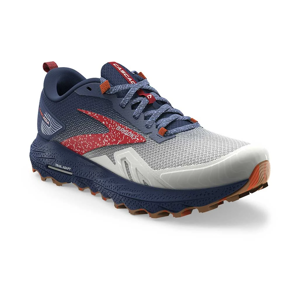 BROOKS Women's Cascadia 17 Trail Running Shoe - White/Navy/Bittersweet - Regular (B) - Image 2