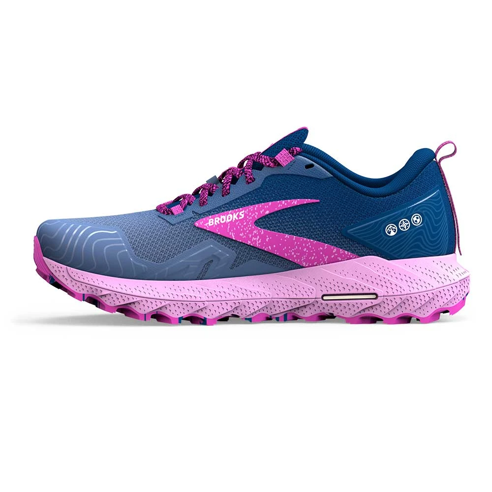 BROOKS Women's Cascadia Trail Running Shoe- Navy/Purple/Violet - Regular (B) - Image 3