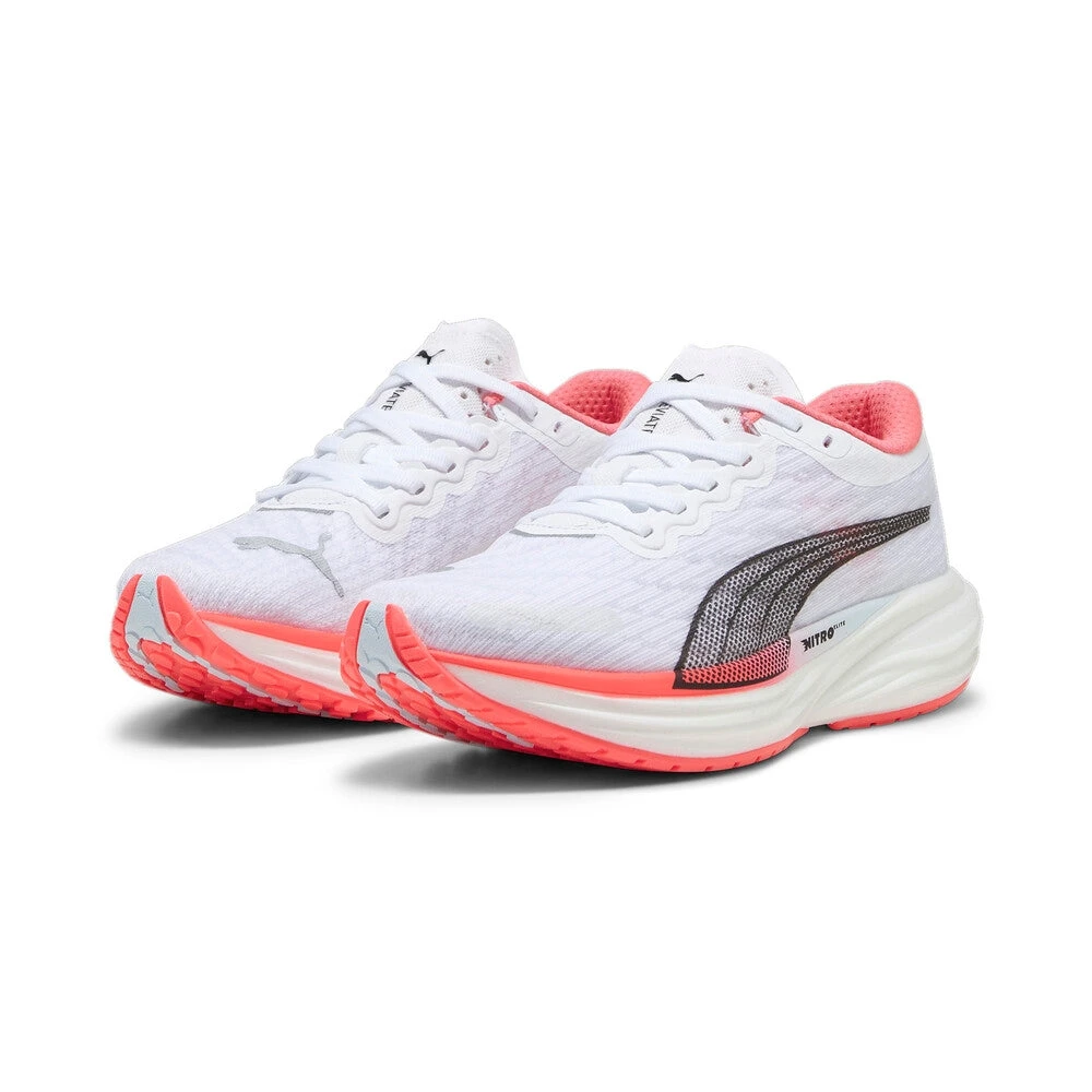 Women's Deviate Nitro 2 Running Shoe - Puma White/Fire Orchid/Icy Blue- Regular (B) - Image 3