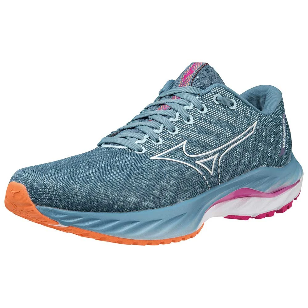 Mizuno Women's Wave Inspire 19 Running Shoe- Provincial Blue/White- Wide (D) - Image 5
