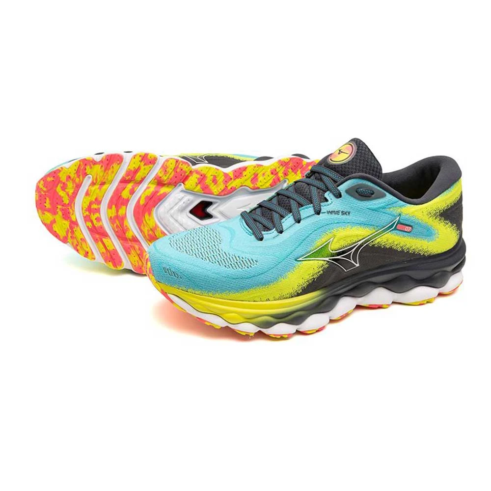 Mizuno Men's Wave Sky 7 Running Shoe - Jet Blue/White - Regular (D) - Image 4
