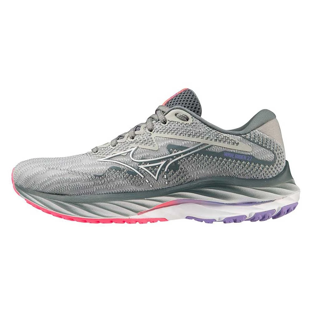 Mizuno Women's Wave Rider 27 Running Shoe- Pearl Blue/White- Regular (B) - Image 2