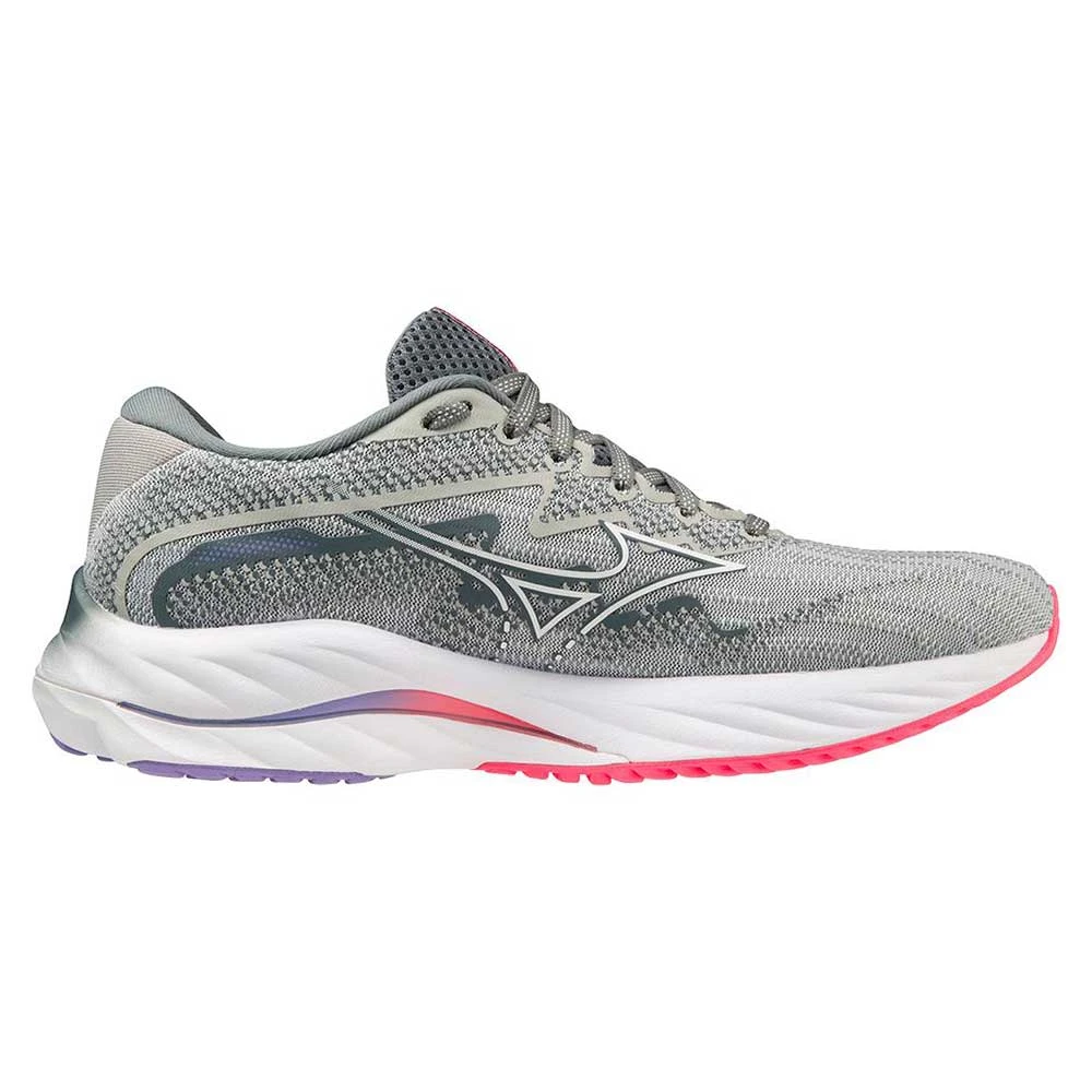 Mizuno Women's Wave Rider 27 Running Shoe- Pearl Blue/White- Regular (B)