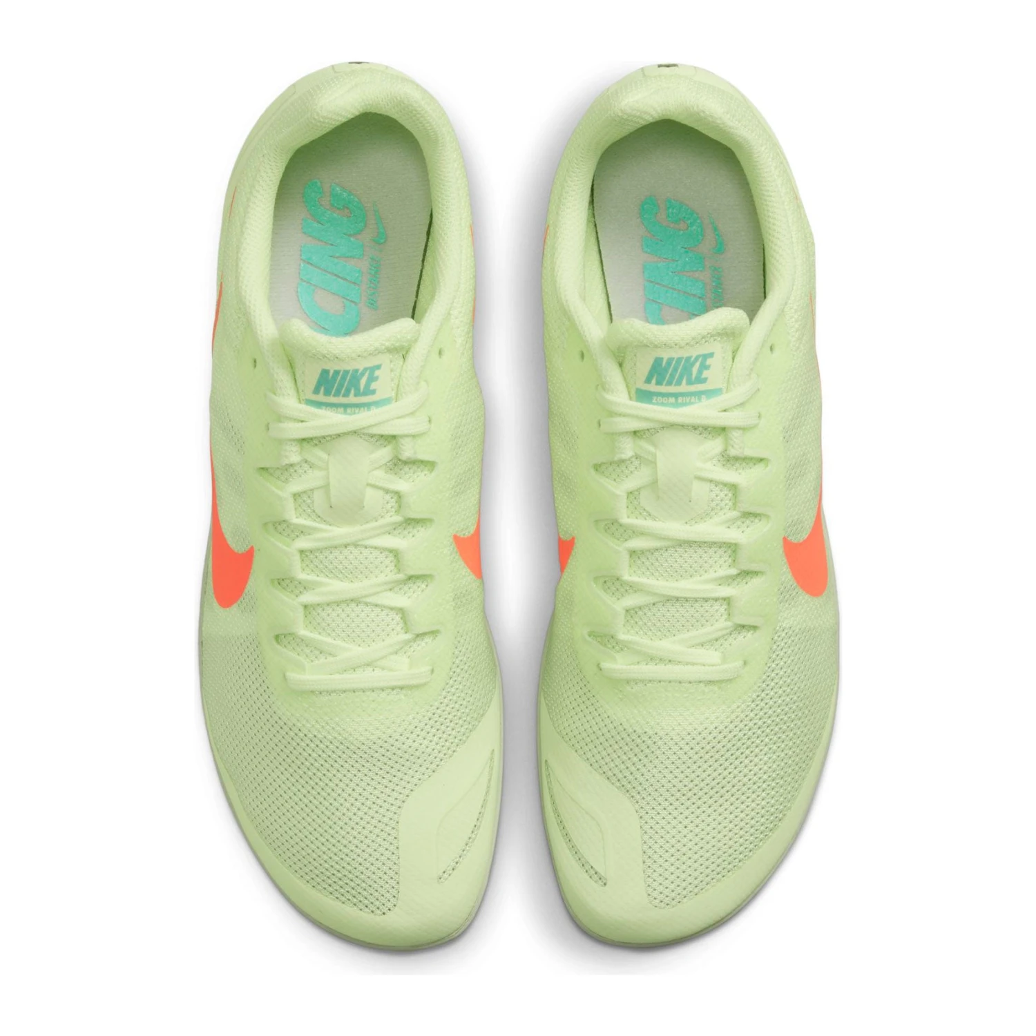 Nike Unisex Zoom Rival D Track Spike - Barely Volt/Hyper Orange/Dynamic Turq - Regular (D) - Image 3