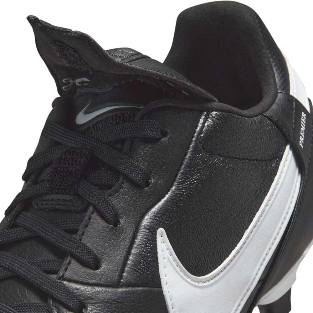 Nike Unisex Premier III FG Soccer Shoe- Black/White - Image 7