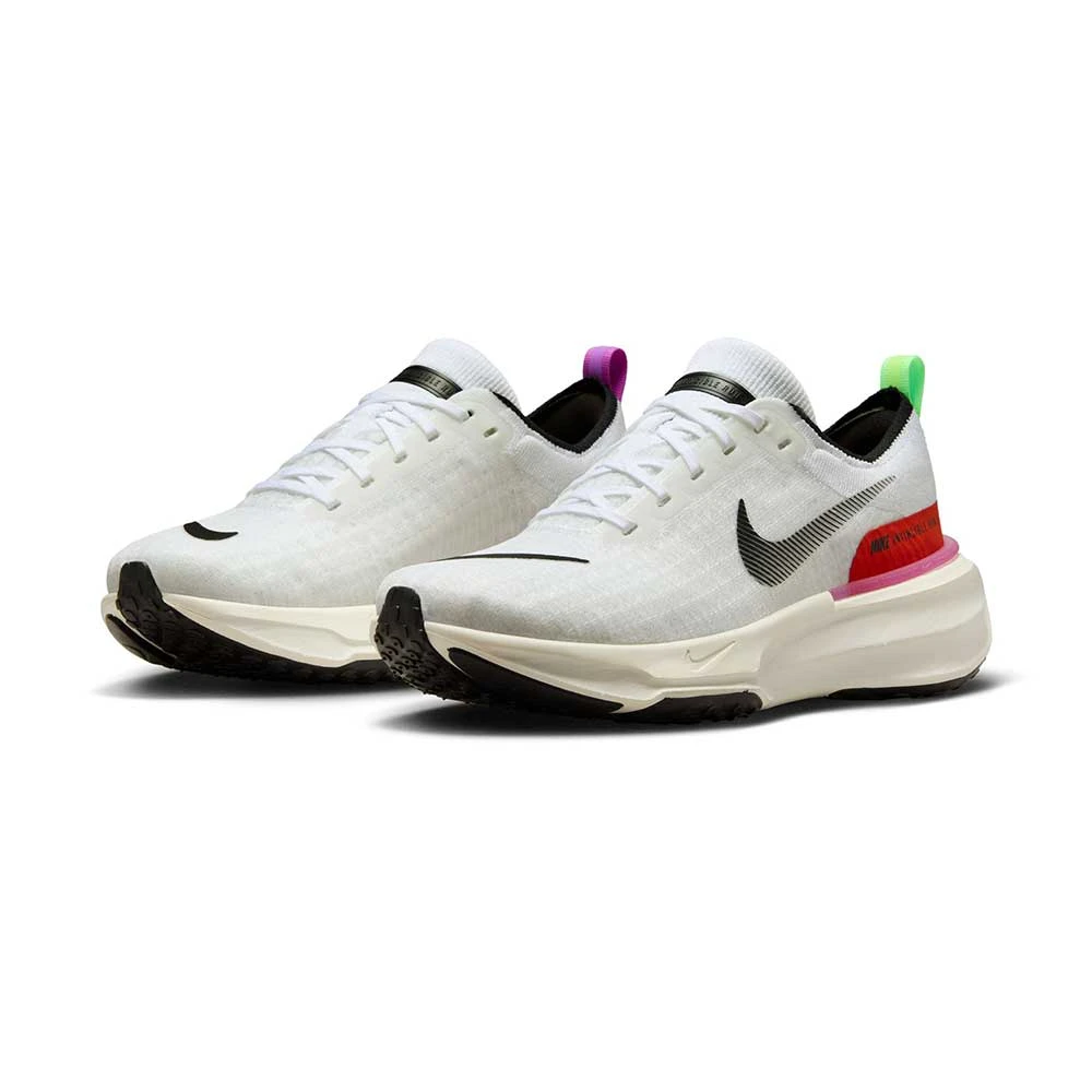 Men's Nike Invincible Run Flyknit 3 SE Running Shoe- White/Black-Lime Blast-Blue Lightning- Regular (D) - Image 2
