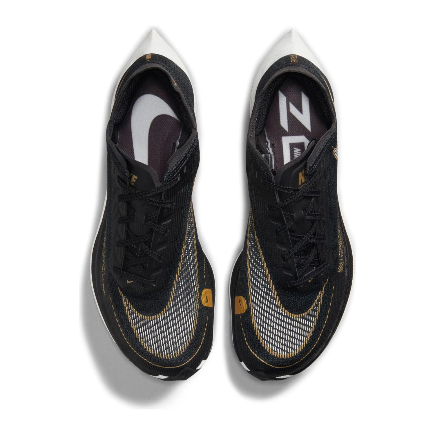 Nike Women's ZoomX Vaporfly Next % 2 Racing Shoe - Black/White/Metallic Gold Coin - Regular (B) - Image 5