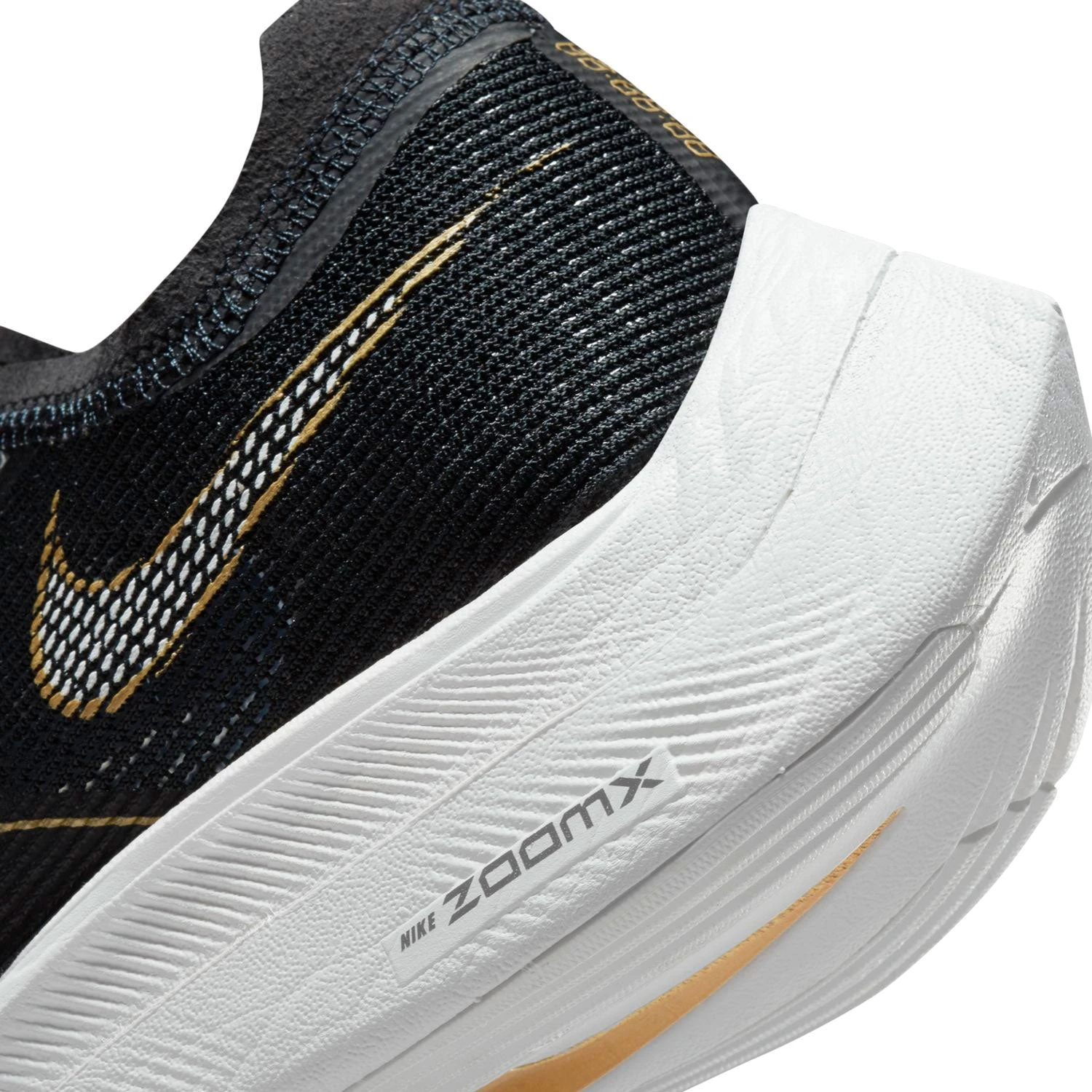 Nike Women's ZoomX Vaporfly Next % 2 Racing Shoe - Black/White/Metallic Gold Coin - Regular (B) - Image 8