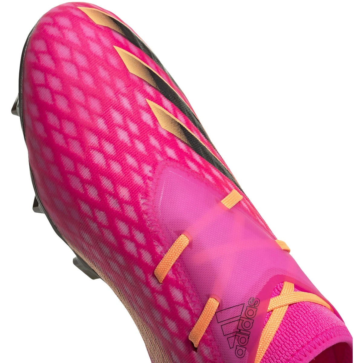 ADIDAS Unisex X Ghosted .2 FG Soccer Shoes - Shock Pink/Core Black/Screaming Orange - Image 4
