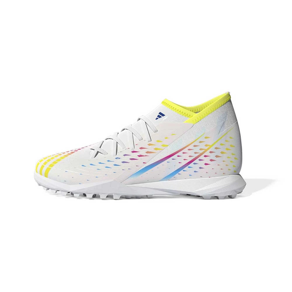 ADIDAS Unisex Predator Edge .3 TF Soccer Shoe - Ftwr White/Solar Yellow/Powder Blue - Regular (D)