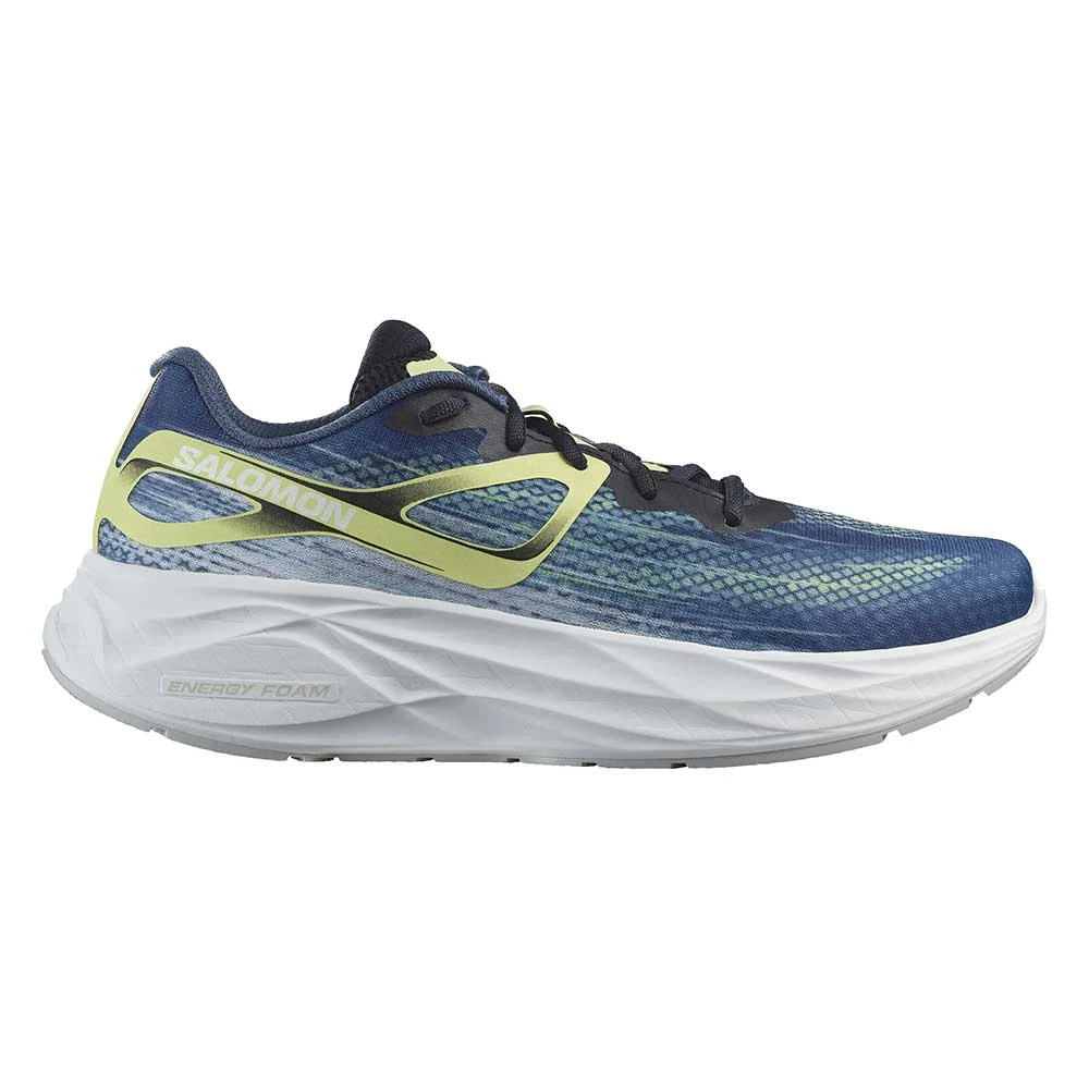 Salomon Men's Aero Blaze Running Shoe- Blue Ashes/Sunny Lime/Dark Sapphire- Regular (D)