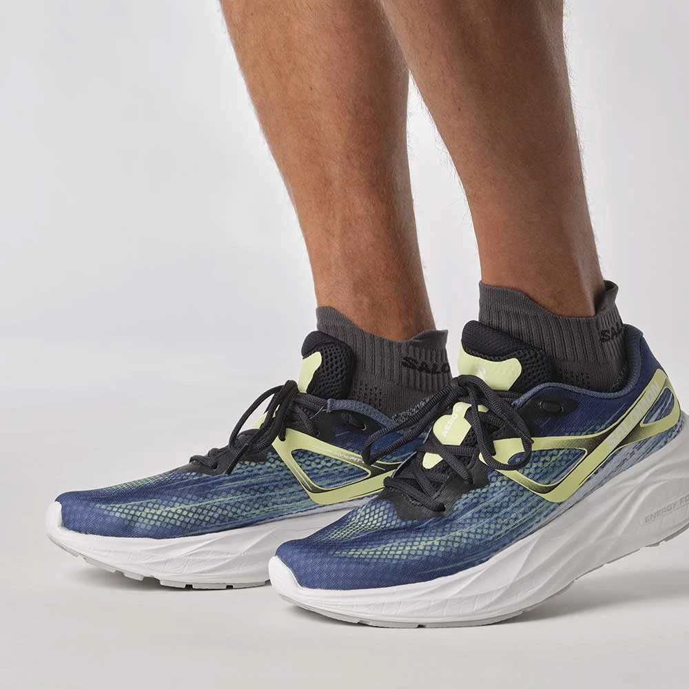 Salomon Men's Aero Blaze Running Shoe- Blue Ashes/Sunny Lime/Dark Sapphire- Regular (D) - Image 6