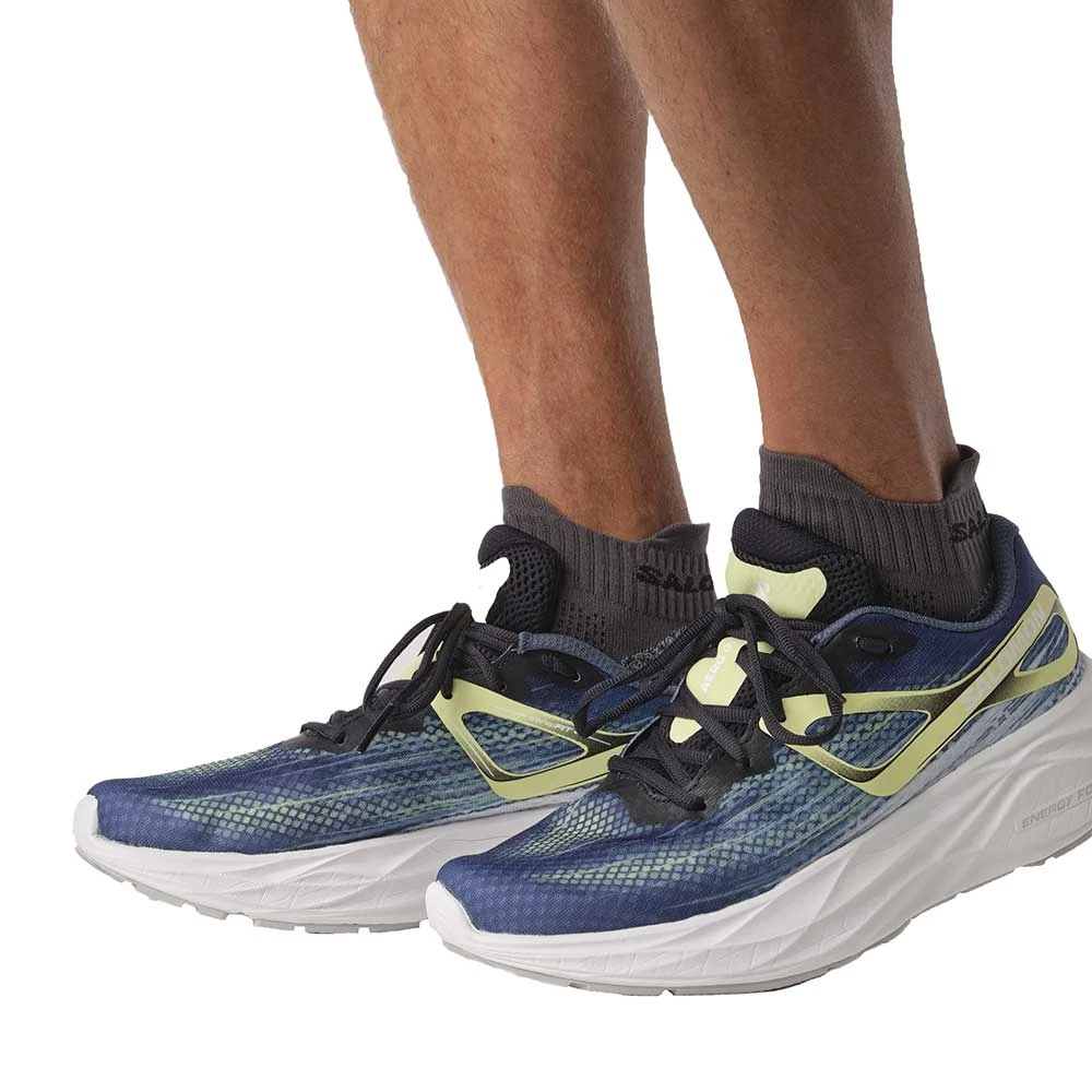 Salomon Men's Aero Glide Running Shoe- Blue Ashes/Dark Sapphire/Sunny Lime- Regular (D) - Image 4